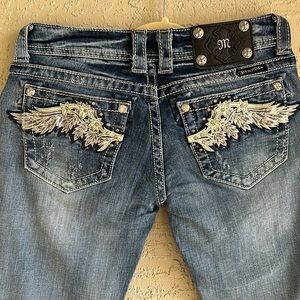 Miss Me Distressed White Wash Jeans Size 27